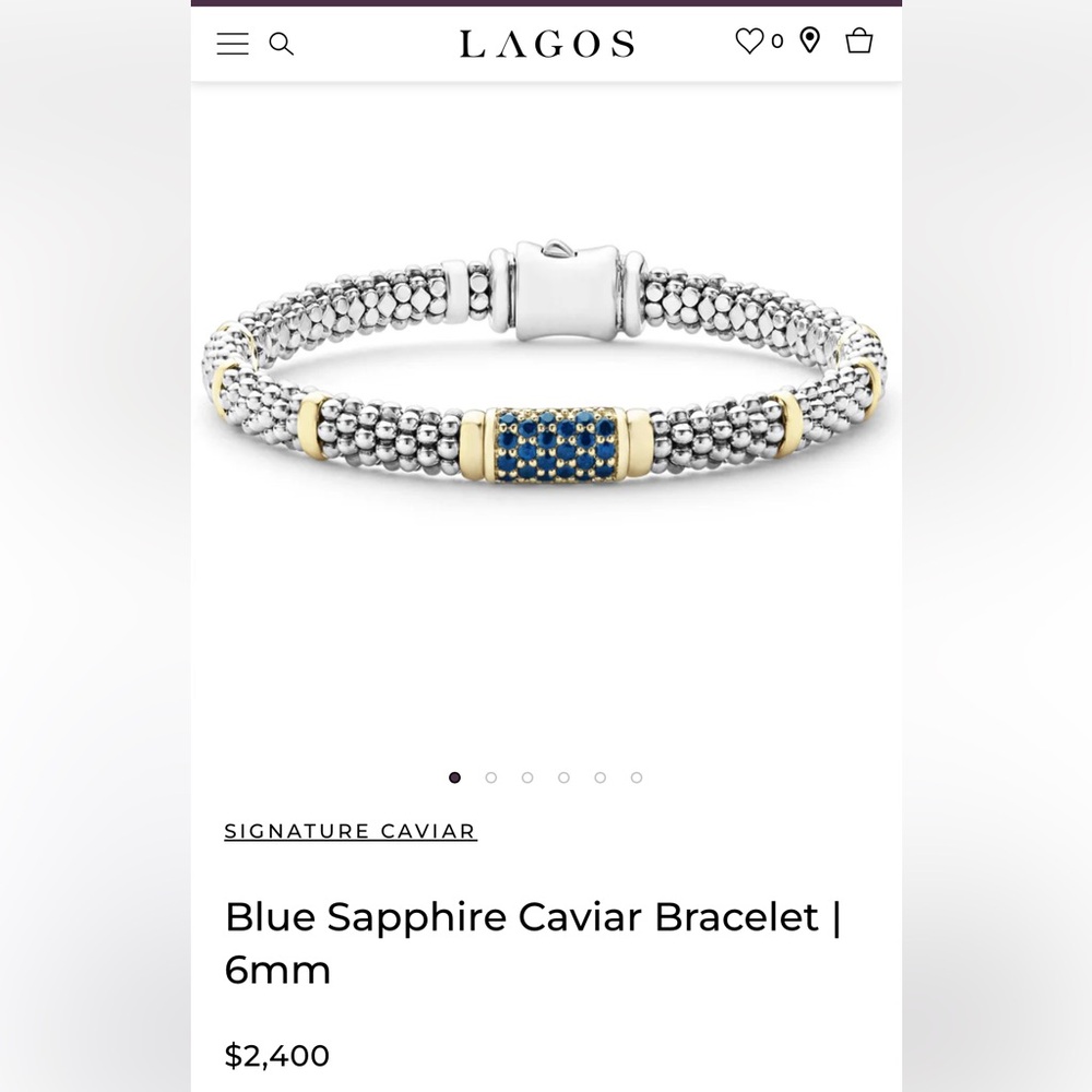LAGOS SIGNATURE CAVIAR Blue Sapphire Caviar Bracelet | 6mm - Picture 7 of 12